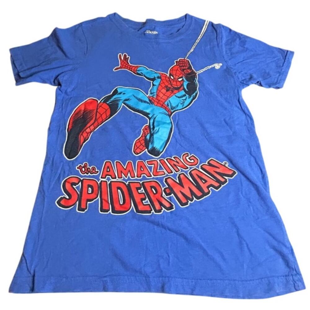 Marvel Blue Spiderman  Swinging tshirt boys size 12